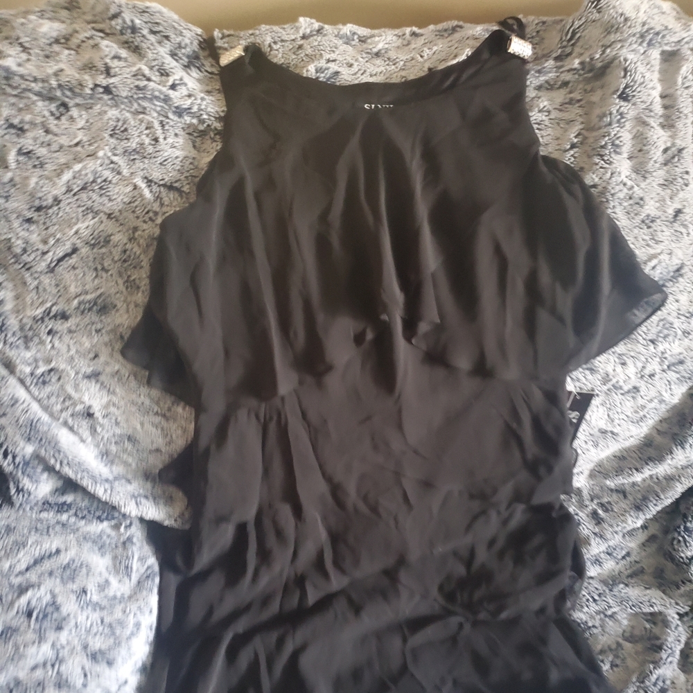 Black ruffle dress